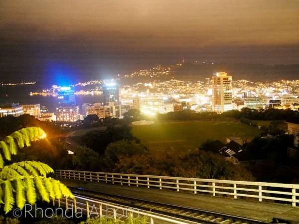 Wellington lights as seen from the top of the Cable Car
