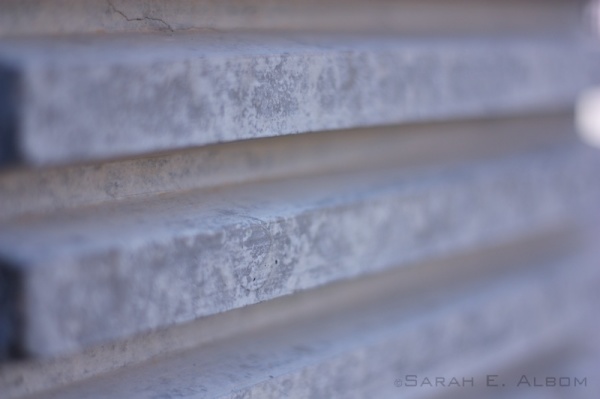 Concrete ridges along the side of a building on Wellington's waterfront in New Zealand - Sarah's Sunday Snapshots #26 - Wellington textures