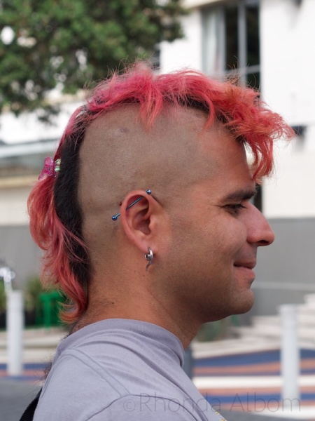 Pink mohawk in Auckland New Zealand