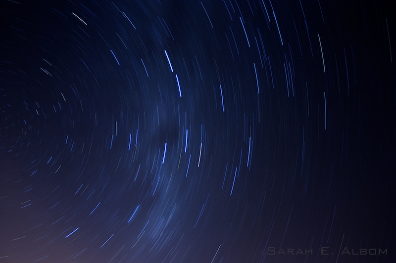 Star trail from the southern hemisphere - taken in New Zealand. Copyright Sarah E. Albom 2014; for more photos of 2015 photo highlights, visit Albom Adventures