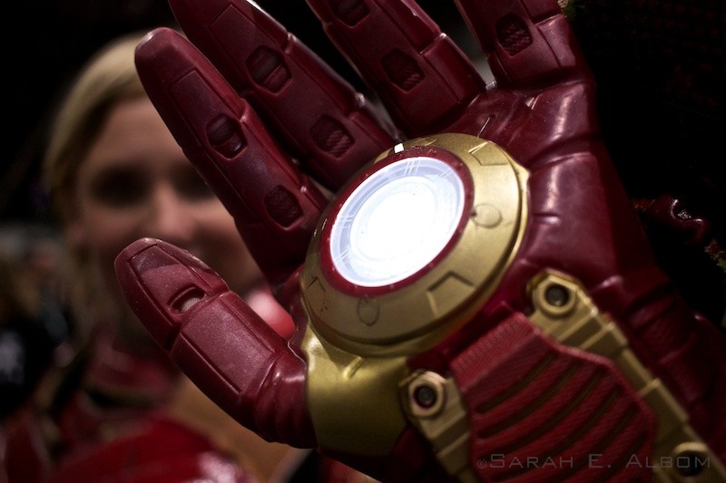 Pepper Potts in an Iron Man suit from the Marvel comics universe. Copyright Sarah E. Albom 2015; for more photos of the 2015 Auckland Armageddon Expo, visit Albom Adventures