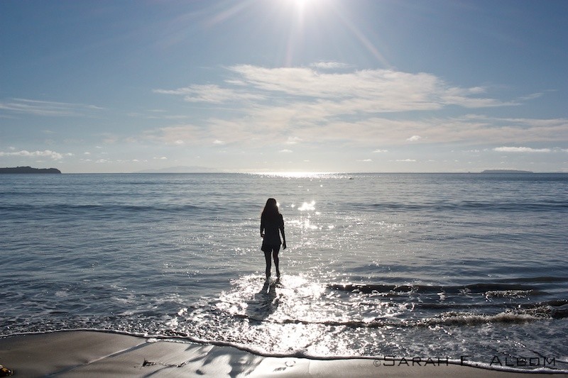 Swimming at Mahurangi West beach in Auckland, New Zealand. Copyright Sarah E. Albom 2016; for more photos of Mahurangi West, visit the blog