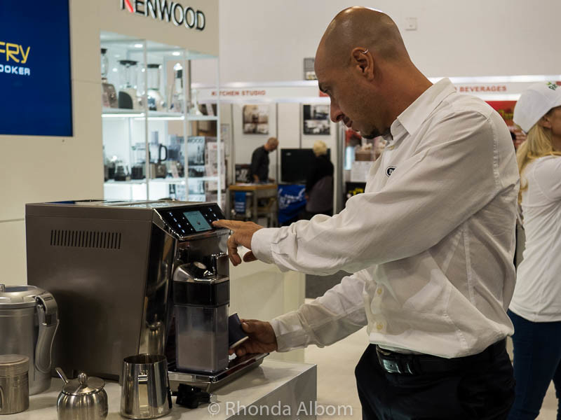 Coffee samples at the Auckland food show