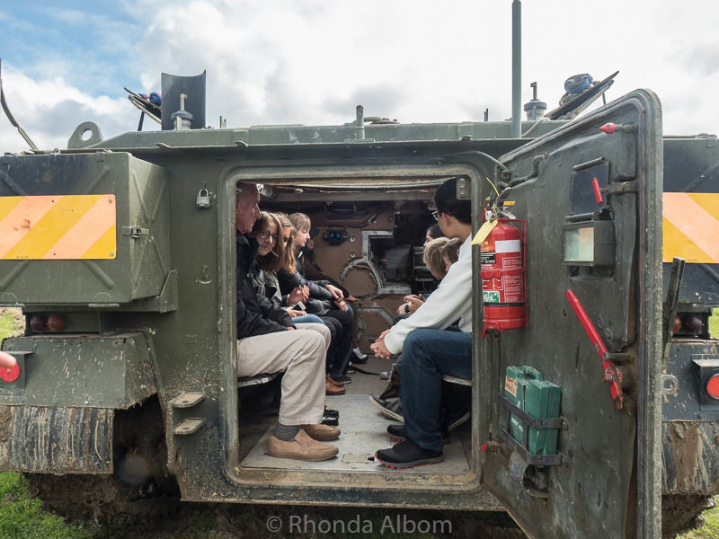 Boarding a military vehicle at the MOTAT Live Day in Auckland New Zealand