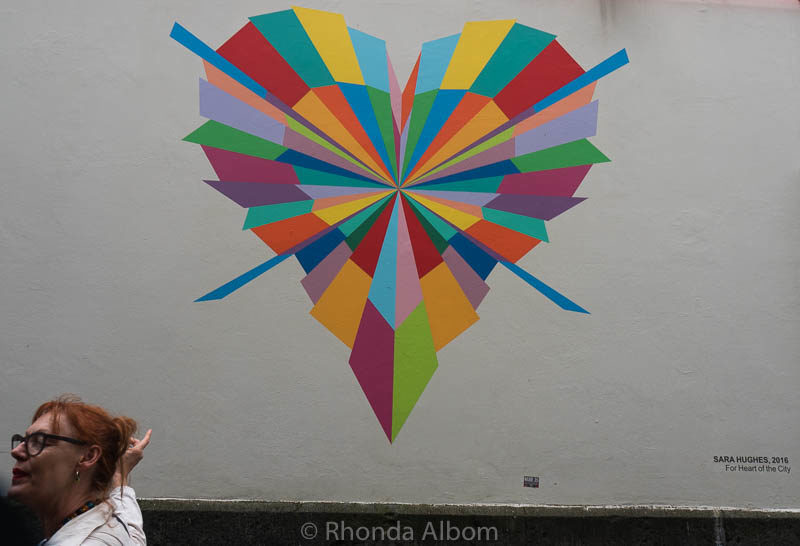 Sun Burst by artists Sara Hughesis one of the Heart of the City hearts in Auckland New Zealand