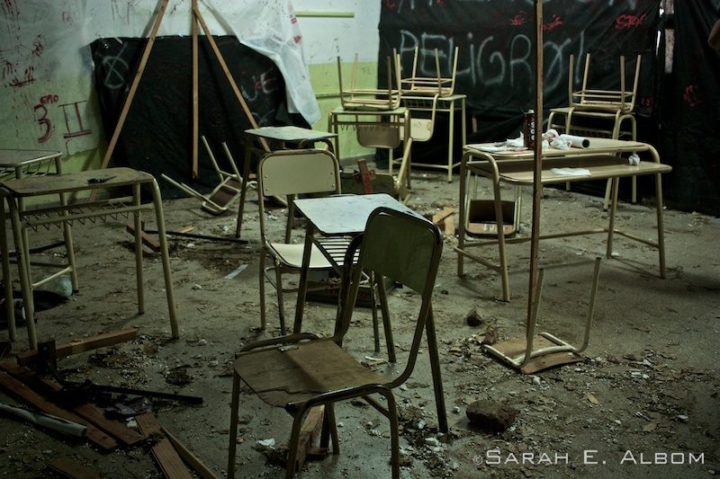 Zombie apocalypse-themed room in Santa Fe, Argentina. Photo copyright ©Sarah Albom 2016