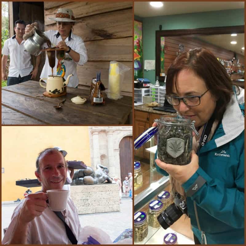 Coffee in Costa Rica an Colombia and marijuana in Oregon USA