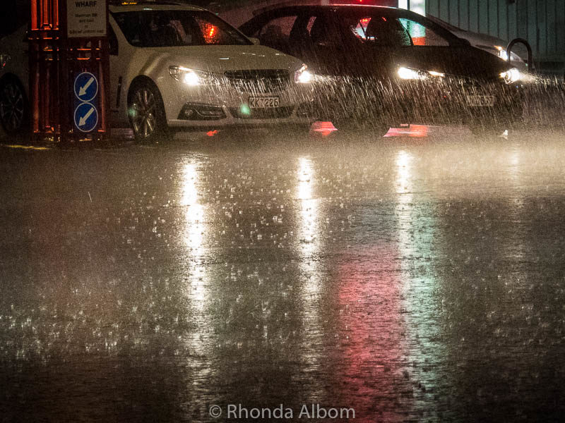 A rainy Auckland night