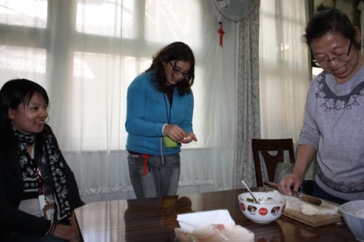 Making dumplings learning to cook in china