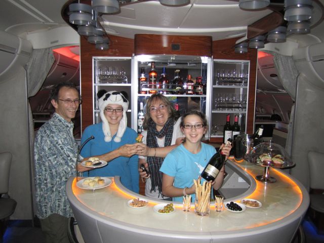 Business class bar on Emirates A380 The bar in Business class bar on Emirates A380