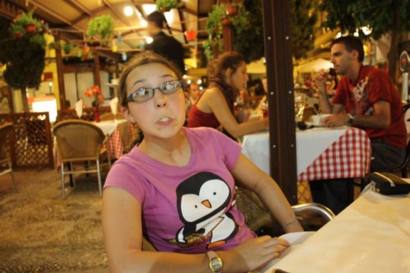 Funny face in Madrid, Spain bring a sense of humor