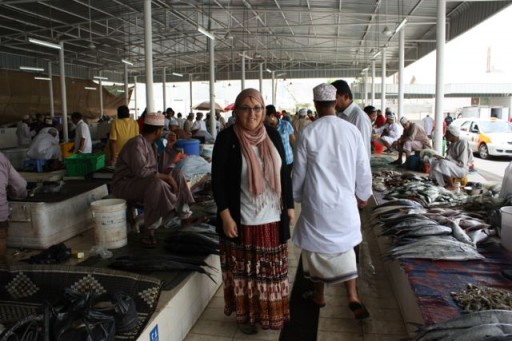 Negotiating for fish Fish Market Muscat