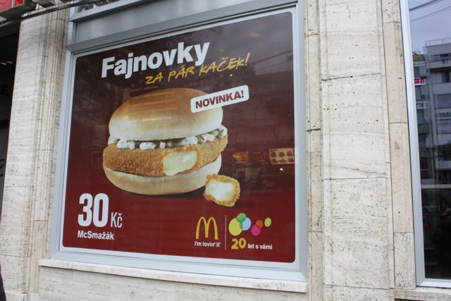 McDonald's Ad in Prague, Czech Republic Fried cheese sandwich in Istnabul