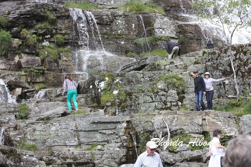Climbing Tvindefossen Falls, the Fountain of Youth, near Voss Norway Climbing Tvindefossen Falls, the Fountain of Youth, near Voss Norway
