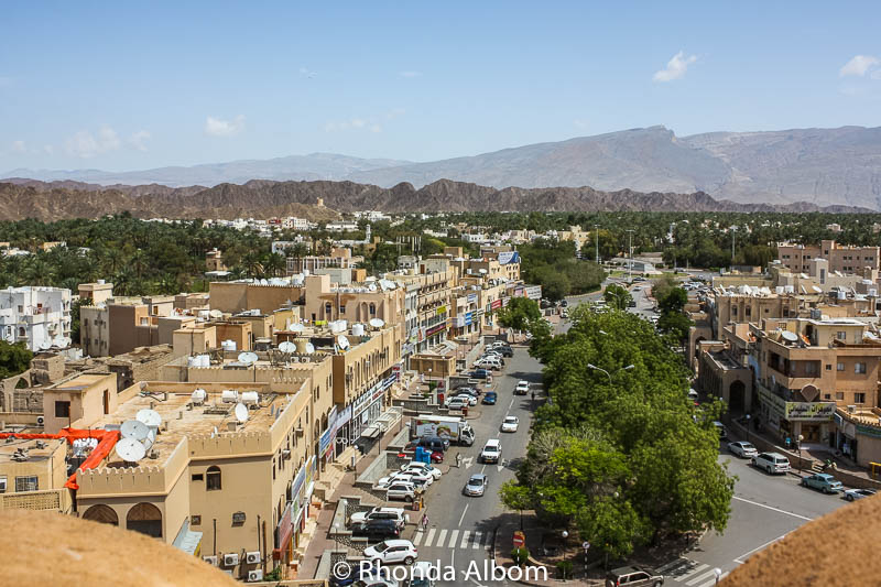 Looking out at the city of Nizwa from the Nizwa Fort in Oman.