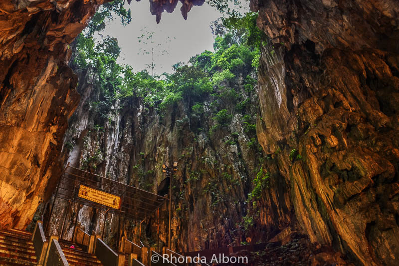 Inside one of the limestone caves at Batu Caves Kuala Lumpur, Malaysia