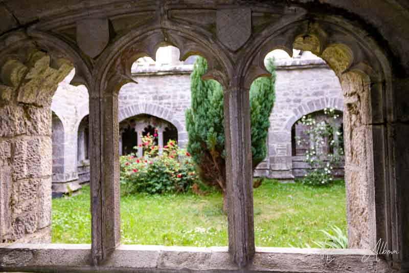 Looking into the cloisters of St Nicholas Anglecan Church in Adare, Ireland