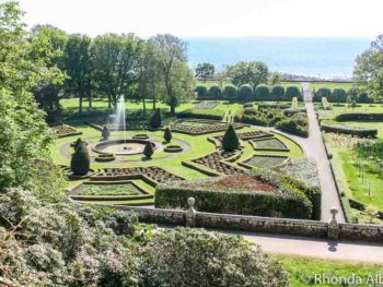 Gardens at Dunrobin Castle in Scottish Highlands