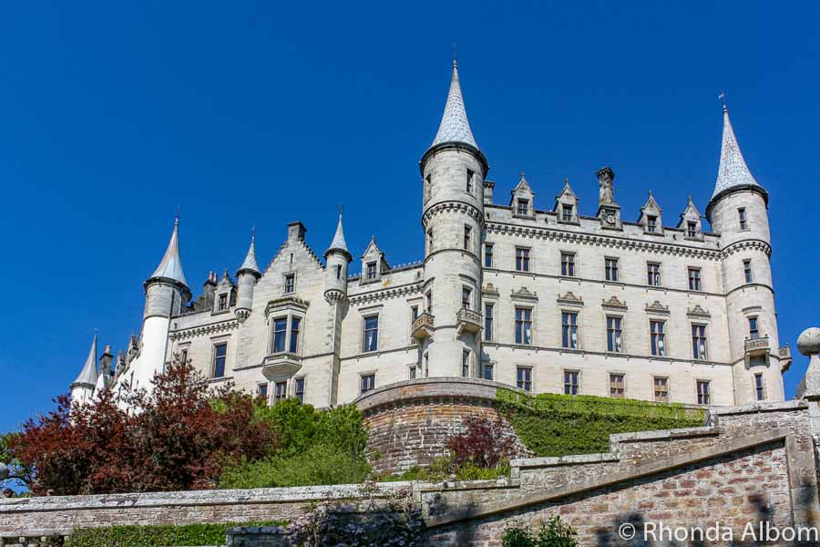 Dunrobin Castle seen while on a Scotland road trip