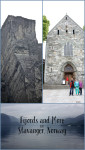 Two images in one, a stone church in Stavanger and Pulpit rock in Lysefjord both seen at one of the Norway cruise ports