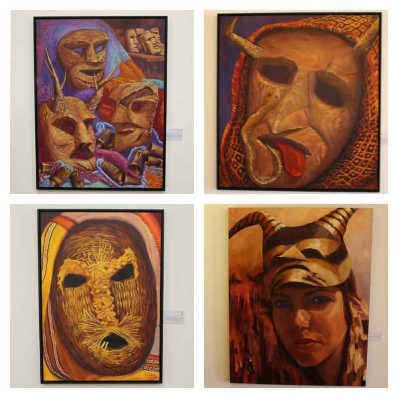 Bizarre Artwork at the gallery in Palace of de Manuel in Evora, Portugal