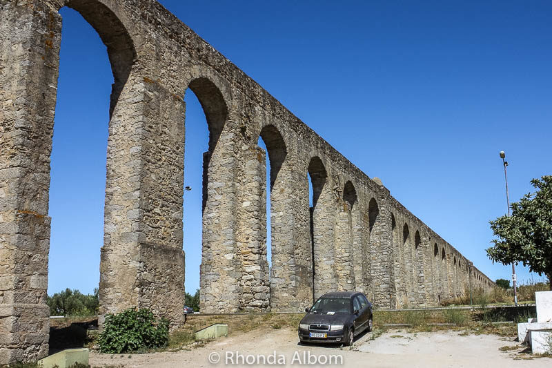 Roman aqueduct of Evora Portugal