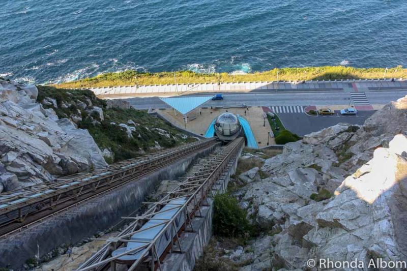21 Things to do in La Coruña Spain: From Beaches to Historic Sites 12 Looking down at the panoramic lift from San Pedro Hill is one of many cool things to do in La Coruna Spain