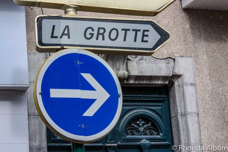 One-way street sign in Lourdes France