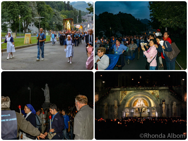 The nightly candle-lit Marian procession in Lourdes France