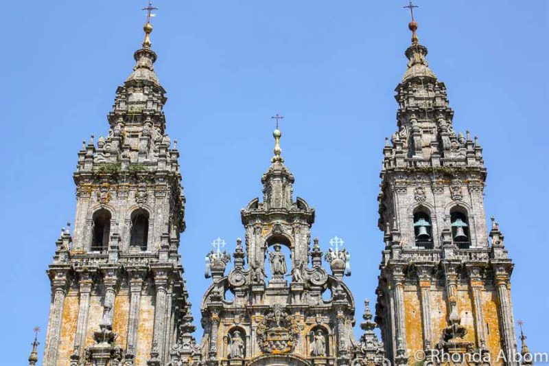 A closer look at the Cathedral de Santiago de Compostela in Spain