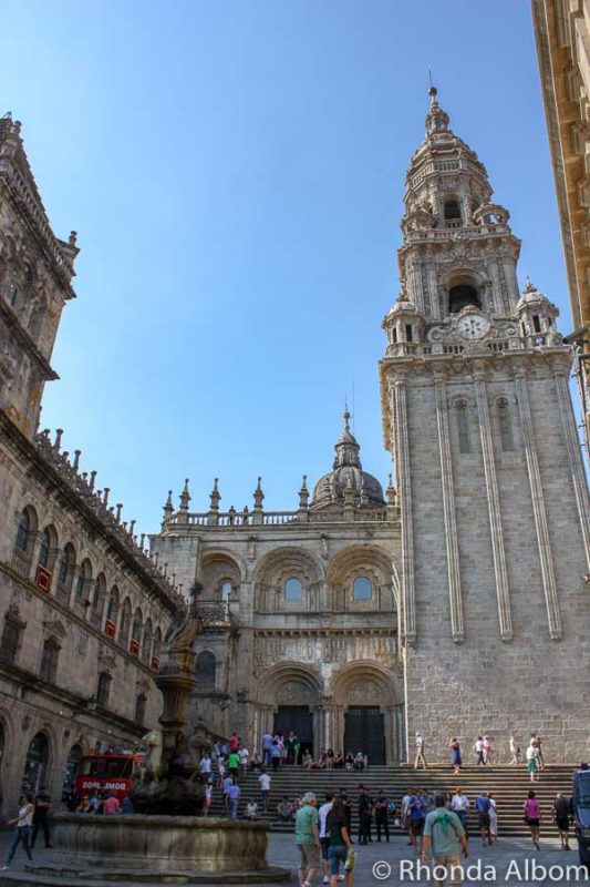 A side entrance to the Cathedral de Santiago de Compostela in Spain