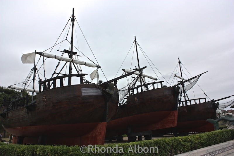 Boats on display in Santander Spain