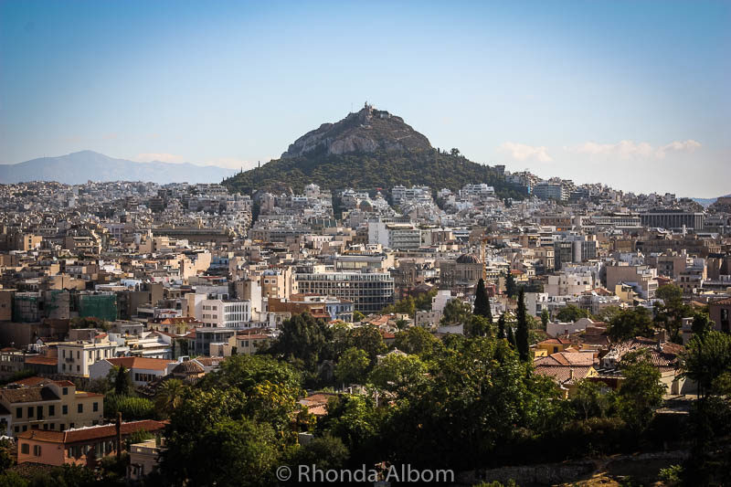 View from the Acropolis in Athens Greece 