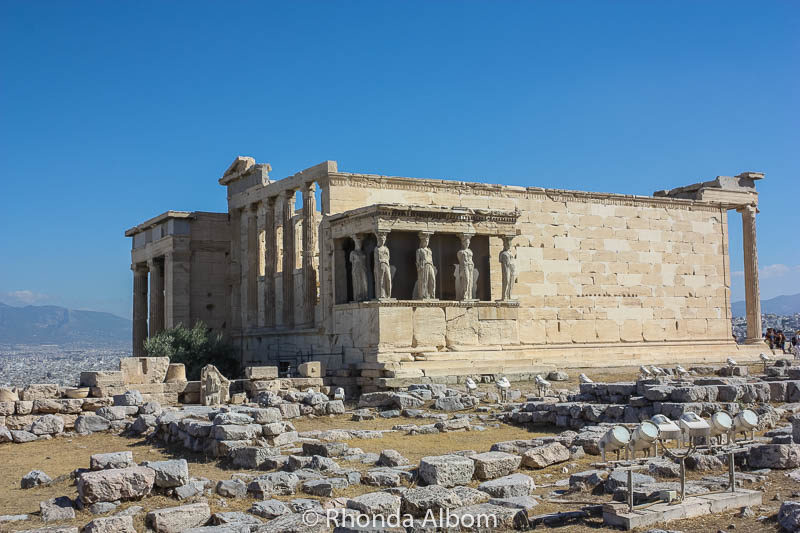 Erechtheion on the Acropolis in Athens Greece
