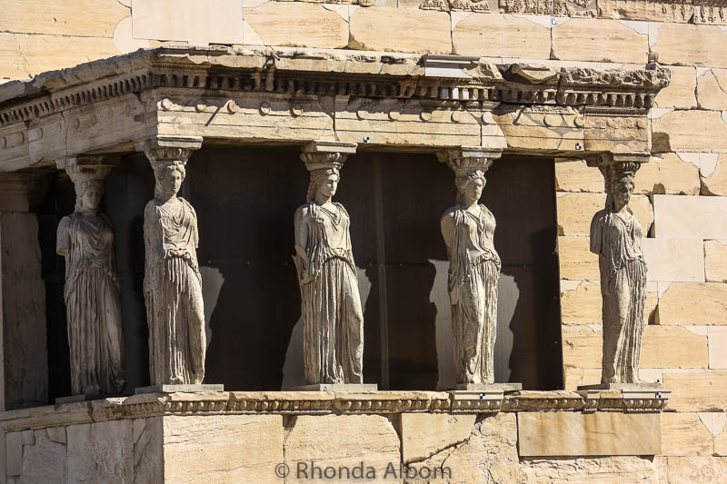 A closer look at Erechtheion on the Acropolis in Athens Greece