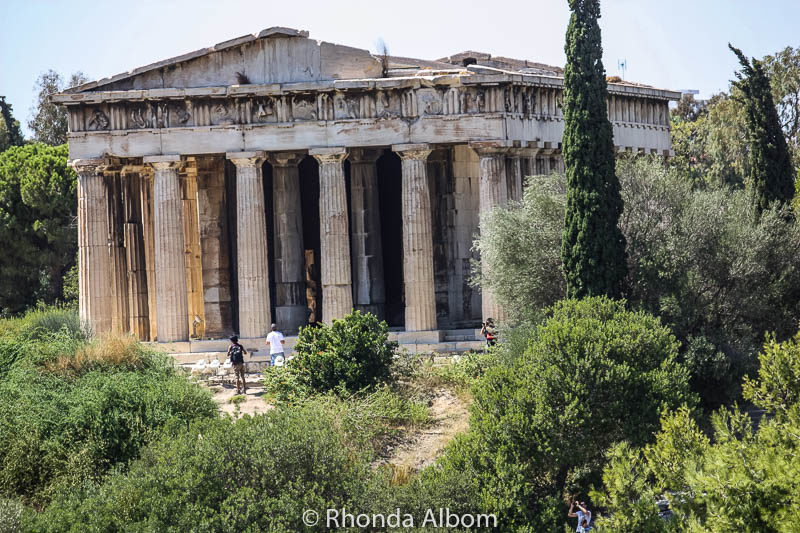 The Temple of Hephaestus viewed from the Agora - one day in Athens Greece
