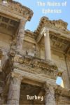 Looking up at the Ephesus library often considered to be one of the most impressive buildings in the Roman Empire. See more photos of the ruins of Ephesus on the article