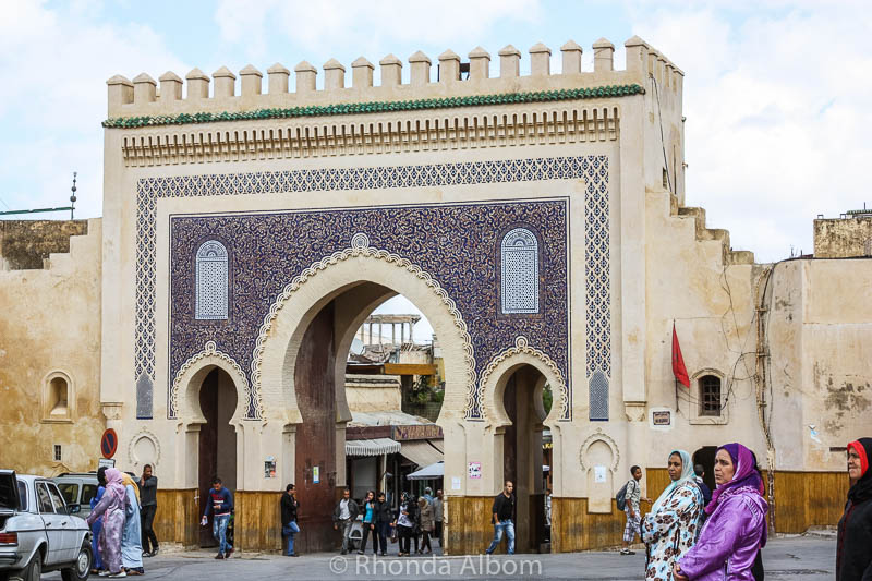 Bab Bou Jeloud, the Blue Gate at the entrance to the Fes Medina in Morocco