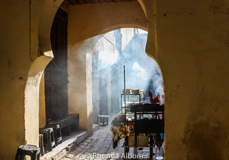 Moroccan Doors and Archways: Colourful Moorish Arches 3 Street vendors in Fes Morocco