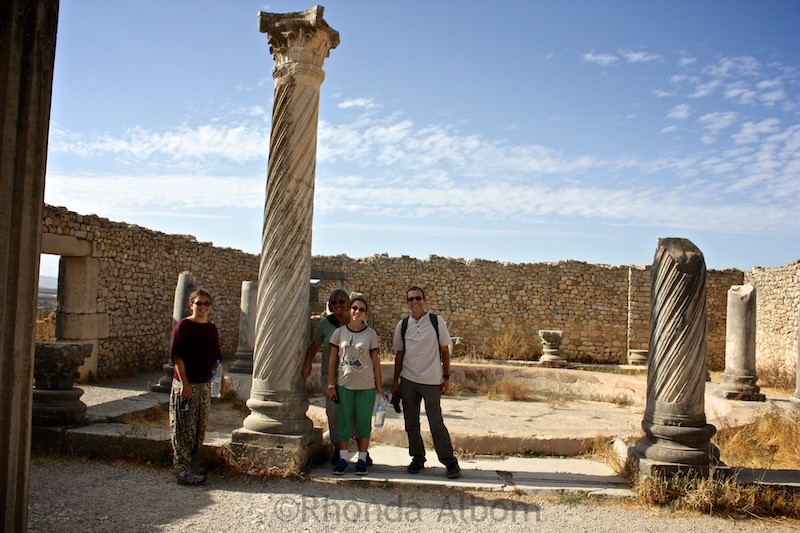 Intricately carved columns are seen though out the ancient city of Volubilis