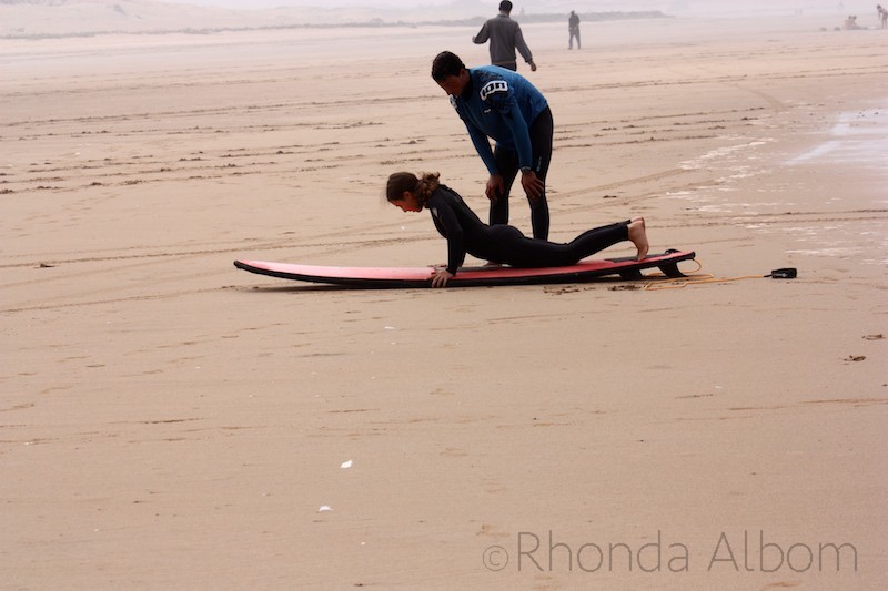 Surfing lessons on Essaouira Beach Morocco