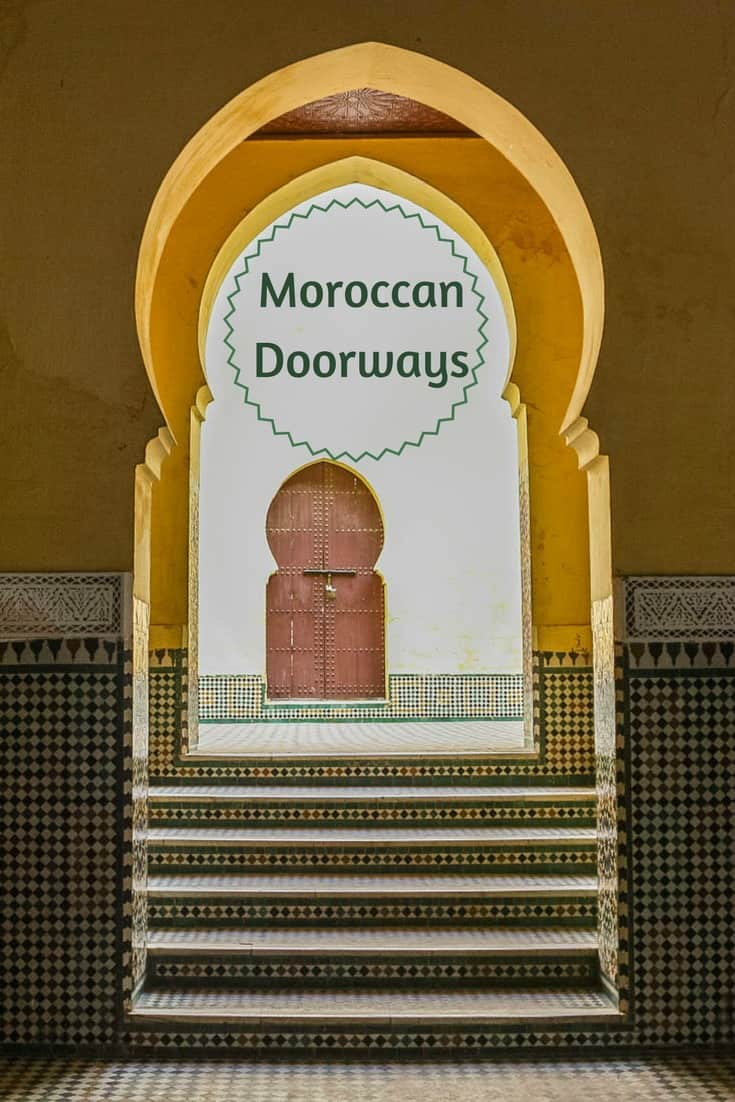 A collection of images of Moroccan doors set in arched doorways and surrounded by intricate tile work offers an insight into another world, a fascinating reflection of craftsmanship. Read the article for more photos and tips for taking photos in Morocco