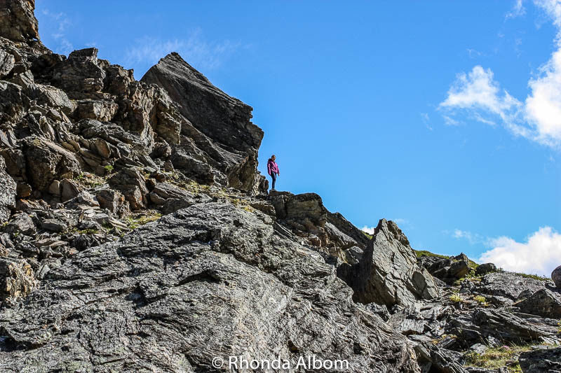 Rocky cliff along Savage River in Denali National Park, Alaska