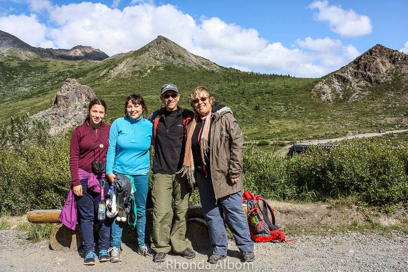 Family photo at Savage River Trail head in Denali Alaska