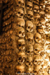 Column of skulls in the Chapel of Bones in Evora, Portugal