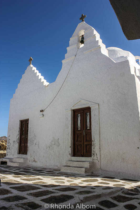 Windmills of Mykonos, Whitewash Buildings: Why We Love this Cruise Port 8 One of many small churches seen as we walked through town from the Mykonos cruise port