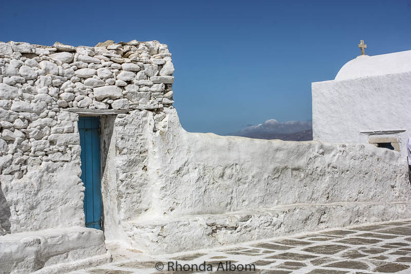 Cobblestone street on one of the Greek islands