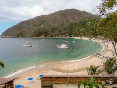 View overlooking the beach in Yelapa, Mexico