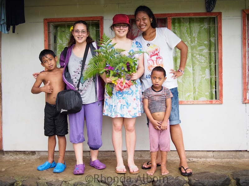 Our teens with the children who showed us Fuipisia Falls