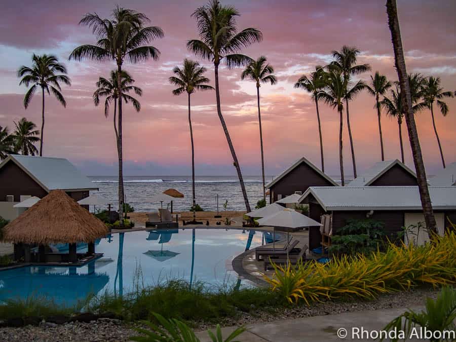 Sunrise at Saletoga Sands Resort a huge contrast to living in Samoa